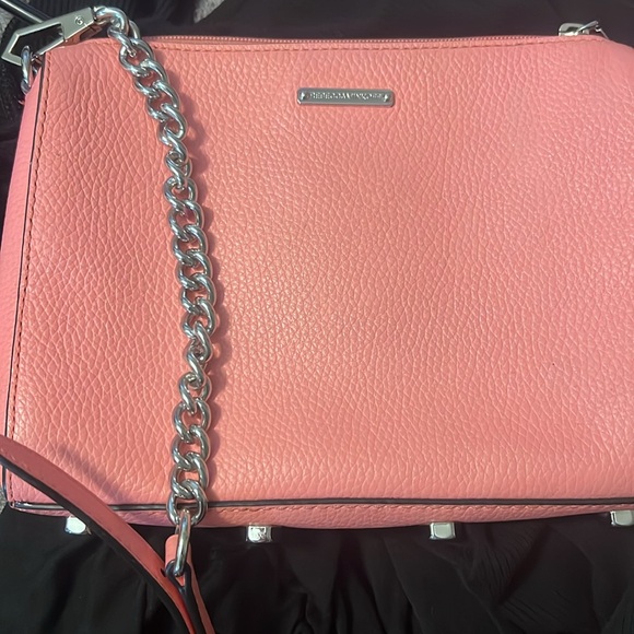 Rebecca Minkoff pink purse with silver chain. - Picture 4 of 6